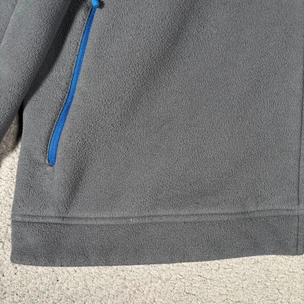 Grey North Face Zip Up Jacket Sz L With Blue Letters and Zippers Chimborazo READ